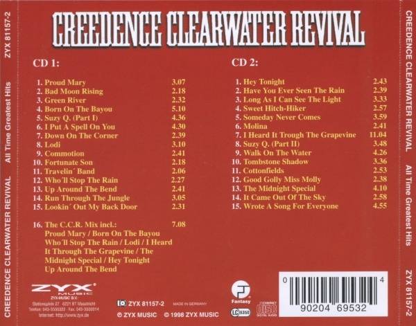 Creedence Clearwater Revival All Time Greatest Hits : Back DE
